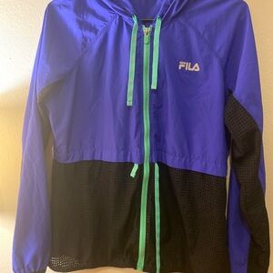 Women’s Fila Lightweight Windbreaker Jacket W Cinch waist Sz M